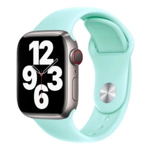 Ремешок для Apple Watch 38/40/41mm силиконовый (30) светло-мятный L - фото