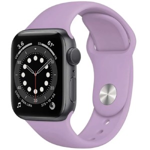 Ремешок для Apple Watch 42/44/45mm силиконовый лавандовый S - фото