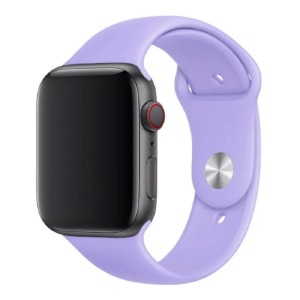 Ремешок для Apple Watch 42/44/45mm силиконовый лиловый S - фото