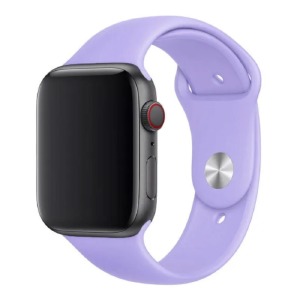 Ремешок для Apple Watch 42/44/45/49mm силиконовый (17) лиловый S - фото