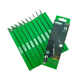`SET кабелей 3,5 AUX - Lightning Gerlax GX-05L тканевой черный 1м (10ШТ!!!+1ШТ ПОДАРОК) - фото