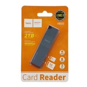 Card-reader Универсальный All in one Hoco HB20 SD/TF/USB 2.0 черный - фото