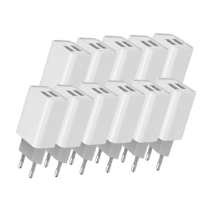 'SET блочков USB Gerlax A9 3A/2USB/QC3.0/в т.у белый (10ШТ!!!+1ШТ ПОДАРОК) - фото