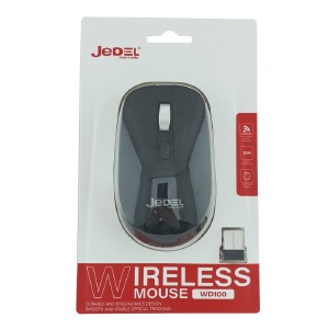 Компьютерная мышка беспроводная Jedel WD100 4 кнопки/USB 2.4GHz/1200-1600DPI черная - фото
