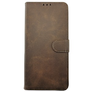 Чехол-книжка Flip Cover LEATHER Redmi 13c темно-коричневый - фото