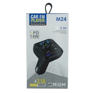 FM модулятор M24 Bluetooth 2USB+PD LED черный - фото