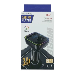 FM модулятор G37 Bluetooth 2USB LED черный - фото
