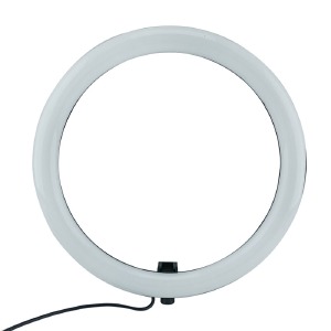 Кольцевая LED-селфи лампа 30см M-300 с держателем/без подставки/пульт на проводе/от USB - фото