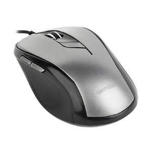 Компьютерная мышка проводная USB Gembird MUS-6B-01-BG 6 кнопок/400-1600DPI серо-черная 1,35м - фото