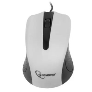 Компьютерная мышка проводная USB Gembird MUS-101-W 3 кнопки/1200DPI блистер бело-черная 1,5м - фото