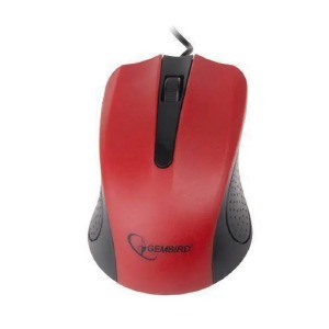 Компьютерная мышка проводная USB Gembird MUS-101-R 3 кнопки/1200DPI блистере красная 1,5м - фото