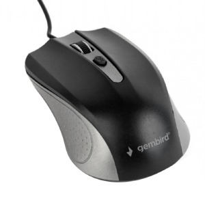 Компьютерная мышка проводная USB Gembird MUS-4B-01-GB 4 кнопки/800-1200DPI серо-черная 1,35м - фото