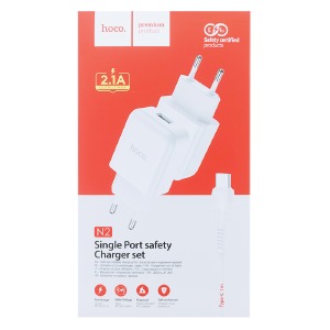 СЗУ Type-C Hoco N2 2.1A/1USB белый 1м - фото