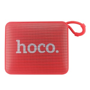 Колонка Hoco BS51 5W/BT5.1/USB/AUX/microSD/FM/1200mAh/TWS/IPX5 11х9х4,5см красная - фото