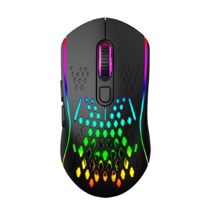 Компьютерная мышка беспроводная XTRIKE GW-611 RGB/7 кнопок/USB 2.4GHz/с аккумулятором/проводная/800-8000DPI черная 1,5м - фото