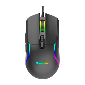 Компьютерная мышка проводная USB игровая XTRIKE GM-313 RGB/7 кнопок/1200-7200DPI черная 1,5м - фото