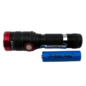 Фонарик ручной тактический BL-736 T6 съемный АКБ/microUSB/1 режим/Zoom черный 13х3,5см - фото