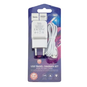 СЗУ microUSB Hoco C96A 2.1A/1USB/блистер белый 1м (27) - фото