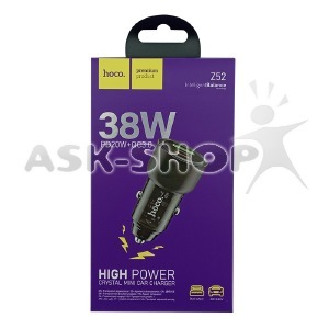 АЗУ USB блочек Hoco Z52 3A/1USB/38W/QC3.0/PD20W черный (12) - фото