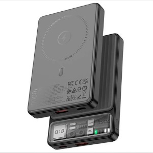 Power bank/Павербанк 10000mA Hoco Q18 MagSafe 15w/PD20w/USB22,5w/QC3.0 черный - фото