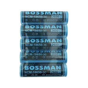 Аккумулятор 18650 Bossman Profi 2600mA бытовой 3.7v 3C по 5 шт/цена за 1 бат. - фото