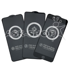 Стекло защитное iPhone 15+ 6.7' 6DH каленое World ESD черное в тех. уп. - фото