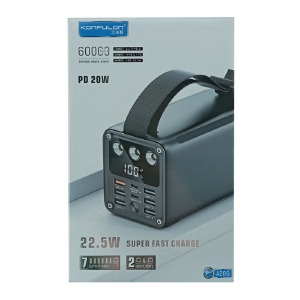 Power bank/Павербанк 60000mA Konfulon A28Q 6USB-22,5w + 2хPD18w+LED хаки - фото