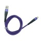 Кабель iPhone Lightning (5/6/7/8...) Gerlax L5L 6А тканевой фиолетовый 1м - фото 1
