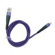 Кабель iPhone Lightning Gerlax L5L 6А тканевой фиолетовый 1м - фото 1