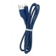 Кабель microUSB Gerlax L24V 6А/OD4.0/QC3.0 тканевой синий 1м - фото 1