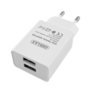 Блочек USB Gerlax A9 3A QC 3.0 2USB белый в т.у. - фото