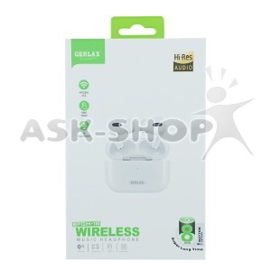 Bluetooth Air Pods Gerlax GH-18 BT5.3/design Pro series/поддерживают беспроводную зарядку белые  - фото