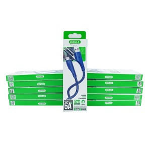 `SET кабелей microUSB Gerlax L24V 6А/OD4.0/QC3.0 тканевой синий 1м (10ШТ!!!+1ШТ ПОДАРОК) - фото