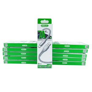 `SET кабелей Type-C Gerlax L28T 6А/QC3.0 нейлоновый серый 1м (10ШТ!!!+1ШТ ПОДАРОК) - фото