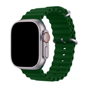 Ремешок для смарт часов универс. 22 mm Samsung/Xiaomi/Huawei/Imilab/Kieselect силикон Ocean Band зеленый (11) - фото