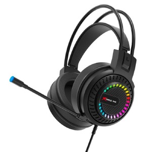 Наушники компьютерные XTRIKE HP-318 3,5/LED RGB подсветка черные 1,8м (20) - фото
