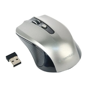 Компьютерная мышка беспроводная Gembird MUSW-4B-02-BS 4 кнопки/USB 2.4GHz/800-1600DPI черно-серая - фото
