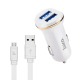 АЗУ microUSB Hoco Z1 2.1A/2USB белое - фото 1