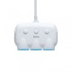 Разветвитель для прикуривателя три выхода Hoco C1 3.1A/1USB белый 0,5м(9) - фото 1