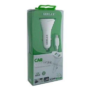 АЗУ microUSB Gerlax GC-09 3A/2USB белое# - фото