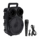 Колонка чемодан KTS-1201S Bluetooth 49x33x28 см USB/TF/BT/FM/AUX/RGB/пульт/микрофон черная - фото 1