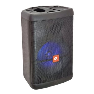 Колонка чемодан KTS-1280 Bluetooth 52x33x30 см USB/TF/BT/FM/AUX/RGB/пульт/беспроводной микрофон черная - фото