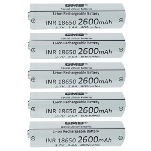 Аккумулятор 18650H GMB INR 2600 mA 3.7v бытовой по 5 шт/цена за 1 бат. - фото