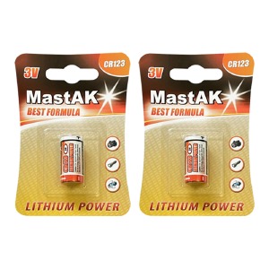 Батарейки CR123/CR123A/CR17345 Mastak литиевые по 2 шт/цена за 1 бат.# - фото