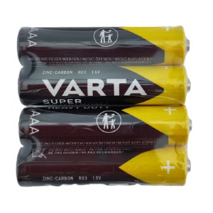 R03 Батарейки VARTA Super HD AAA солевые по 4 шт(мизинчиковые)/цена за 1 бат. (48) - фото