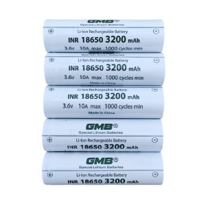 Аккумулятор 18650 GMB INR 3200 mA 3.6v 10A по 5 шт/цена за 1 бат. - фото