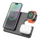 Беспроводная зарядная станция Hoco CQ1 3in1 (Dock) 15w mobile/2,5W apple watch/5W airpods черная - фото 1