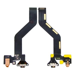 Разъем зарядки (Charger connector) Meizu Pro 6(USB Type- C)на шлейфе с золотистым разъемом наушников и микрофоном - фото