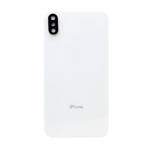 Задняя крышка на iPhone XS белая,со стеклом камеры - фото