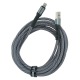 Кабель iPhone Lightning Gerlax GD-54L3 6А/QC3.0 тканевой черный 3м - фото 1